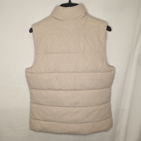 NWOT Time and Tru Women's Lightweight Quilted Corduroy Vest, Beige size S (4-6) - Picture 3 of 6